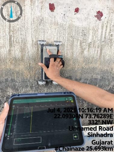 Non-Destructive Testing - device on structure
